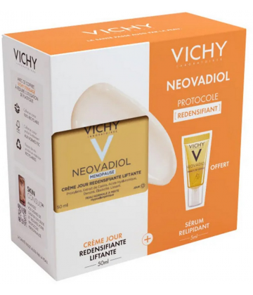 Vichy Neovadiol Ménopause Crème Jour Redensifiante Liftante Peau Normale à Mixte 50 ml + Sérum Relipidant 5 ml offert