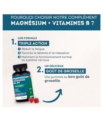 Vitavea Magnésium Vitamines B6 B12 Gummies x 45