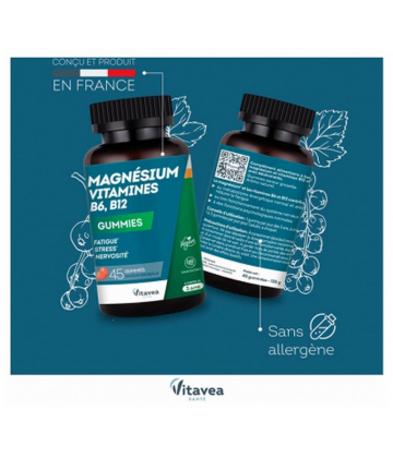 Vitavea Magnésium Vitamines B6 B12 Gummies x 45