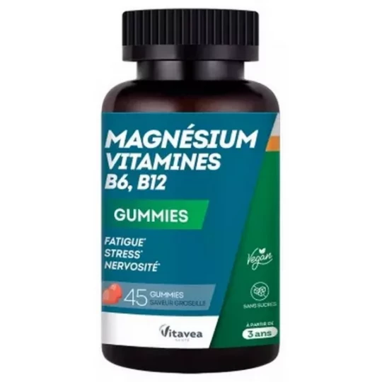 Vitavea Magnésium Vitamines B6 B12 Gummies x 45