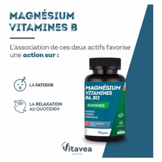 Vitavea Magnésium Vitamines B6 B12 Gummies x 45 - image 5