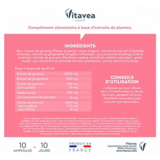 Vitavea Force G Booster Shot Énergie Immédiate Ampoules - image 2