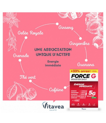 Vitavea Force G Booster Shot Énergie Immédiate Ampoules