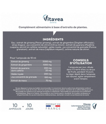 Vitavea Force G Stimulant Performances Physiques Ampoules