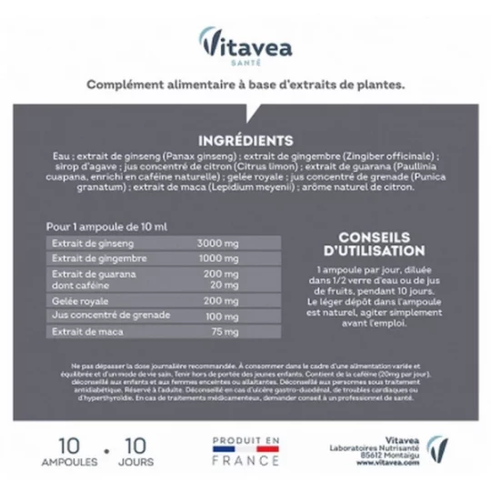 Vitavea Force G Stimulant Performances Physiques Ampoules - image 3