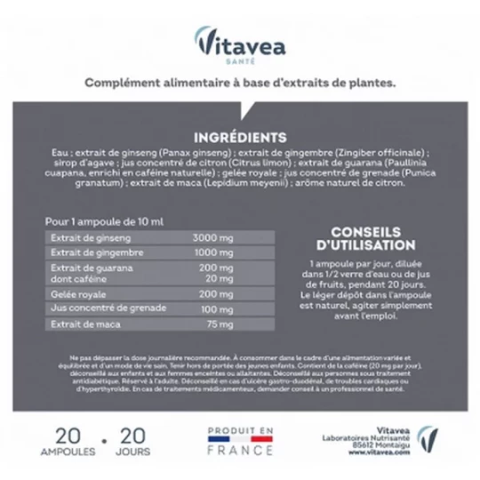 Vitavea Force G Stimulant Performances Physiques Ampoules - image 7