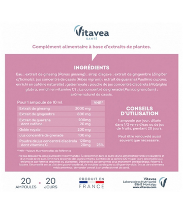 Vitavea Force G Vitality Énergie au Quotidien Ampoules