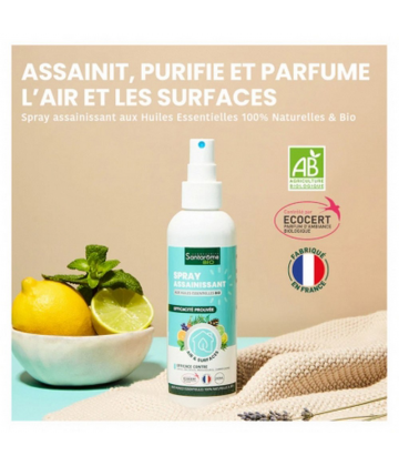 Santarome Spray Assainissant aux 20 Huiles Essentielles Bio