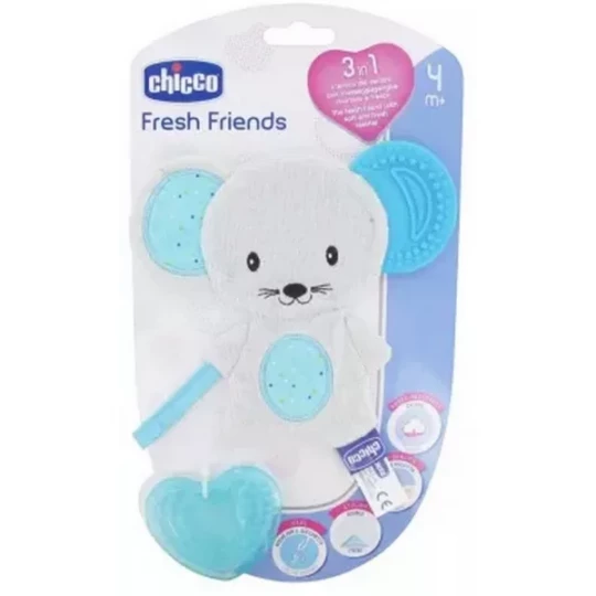Chicco Fresh Friends Doudou de Dentition 3en1 4 Mois et +