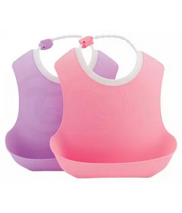 Twistshake Bavoir Doux avec Récupérateur 4 Mois et + x 2