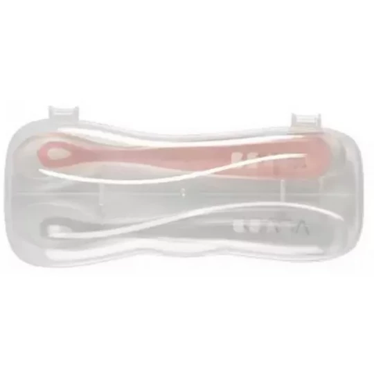 Béaba Cuilleres 1er Âge Silicone x 2 avec Boite de Transport