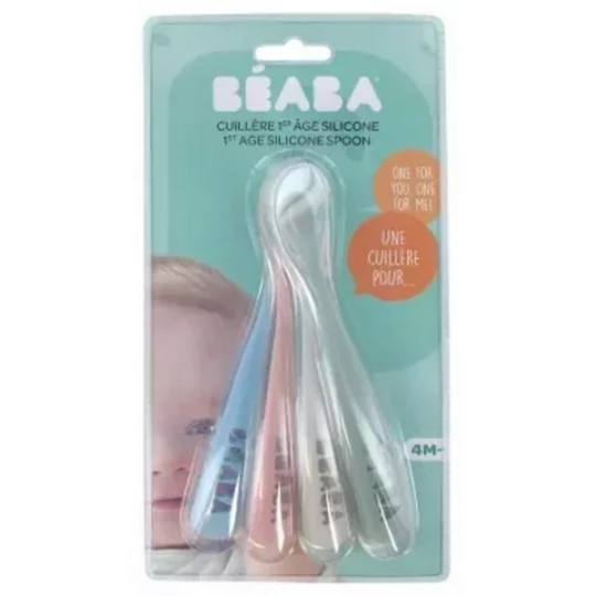 Béaba Cuilleres Silicone 1er Âge 4 Mois et + x 4