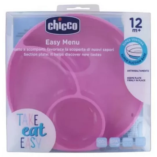 Chicco Plat à Compartiments en Silicone avec Ventouse 12 Mois et +