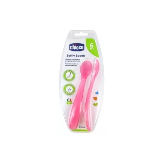 Chicco Softly Spoon Cuilleres Souples 6 Mois et + x 2