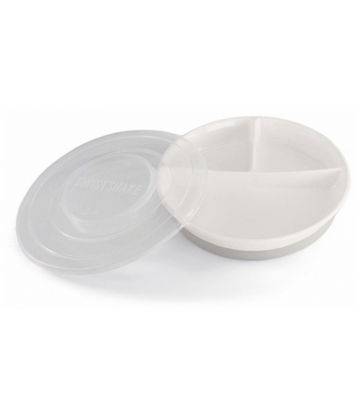 Twistshake Assiette Compartimentée et Couvercle 6 Mois et +