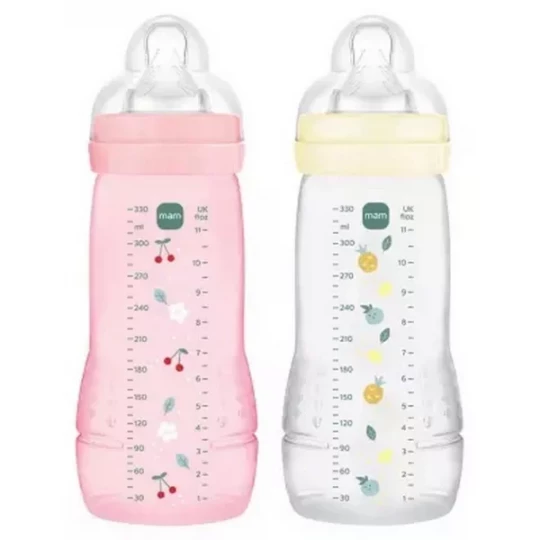 MAM Easy Active 2 Biberons 2eme Âge 330 ml 6 Mois et + Débit Tres Rapide - image 2