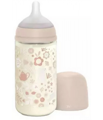 Suavinex Wonderland Biberon Verre Tétine Symétrique Débit Moyen 240 ml 3 Mois et +