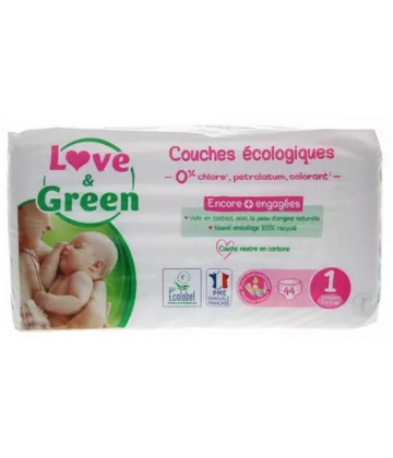 Love & Green Couches Hypoallergéniques Couches x 44