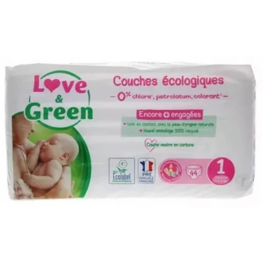 Love & Green Couches Hypoallergéniques Couches x 44