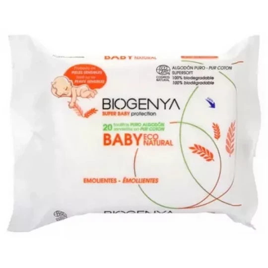 BioGenya Lingettes Bébé en Coton Pur Lingettes