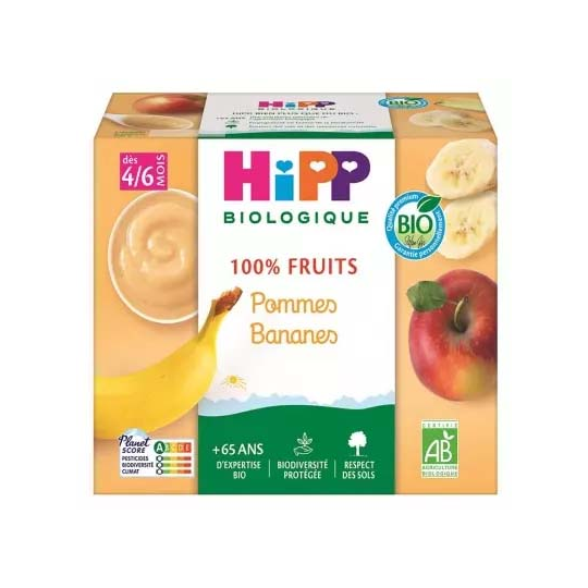 HiPP 100% Fruits  4/6 Mois Bio Pots x 4