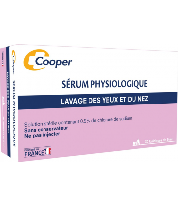 Cooper Sérum Physiologique Unidoses de 5 ml