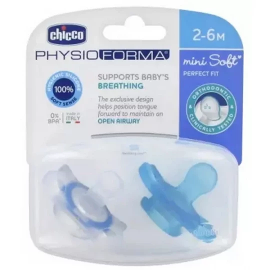 Chicco Physio Forma Mini Soft 2 Sucettes Silicone 2-6 Mois