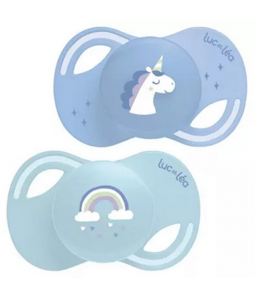 Luc et Léa Collection 2 Sucettes Anatomiques Téterelle Extra-Fine 18 Mois et +