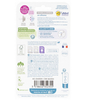 Luc et Léa Nature 2 Sucettes Anatomiques Téterelle Extra-Fine 18+ Mois