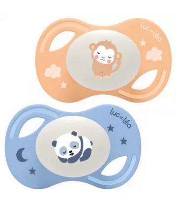 Luc et Léa Collection Nuit 2 Sucettes Anatomiques Téterelle Extra-Fine 6-18 Mois