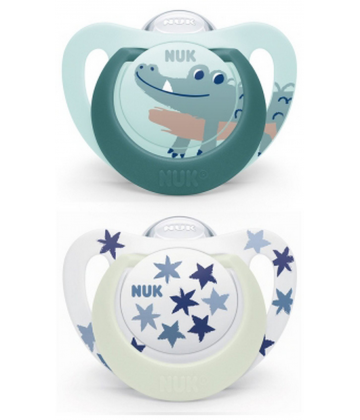 NUK Starlight Day & Night 2 Sucettes Silicone 6-18 Mois