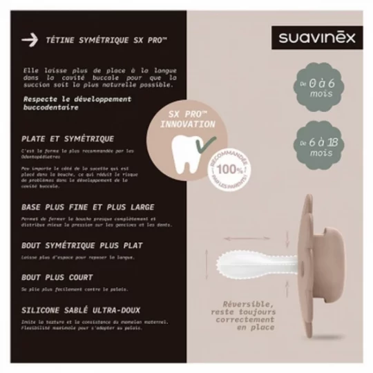 Suavinex Sucette Réversible avec Tétine Symétrique SX Pro 6 à 18 Mois - image 14