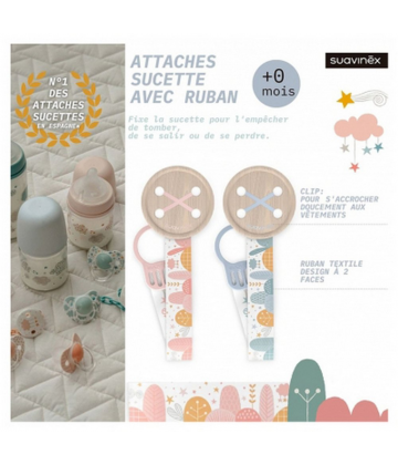 Suavinex Attache-Sucette Ruban 0 Mois et +