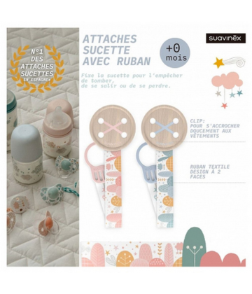 Suavinex Attache-Sucette Ruban 0 Mois et +