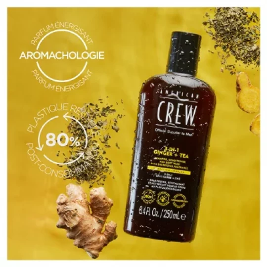American Crew 3-En-1 GingembreThé Shampooing Après-Shampooing & Gel Douche pour Cheveux et Corps - image 7