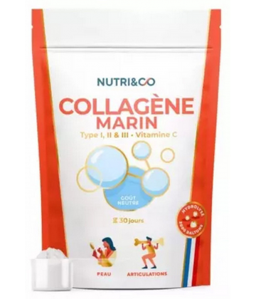 Nutri&Co Collagene Marin Type I II et III Vitamine C 180 g