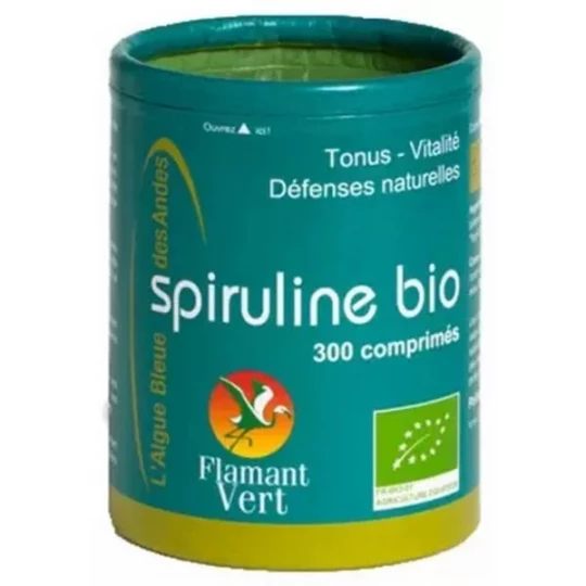 Flamant Vert Spiruline Bio 300 Comprimés de 500 mg