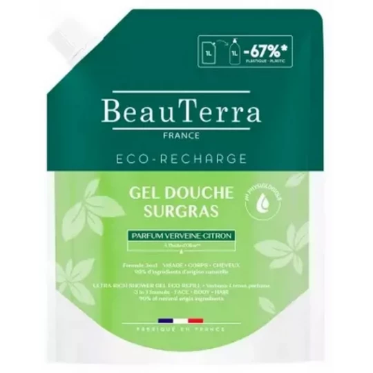 BeauTerra Gel Douche Surgras Éco-Recharge 1 L - image 2