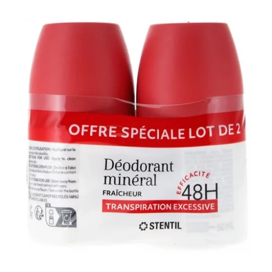 Stentil Déodorant Minéral Fraicheur Transpiration Excessive 48H
