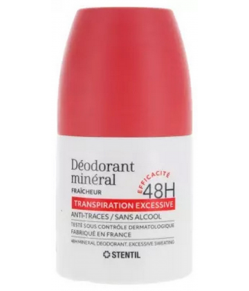 Stentil Déodorant Minéral Fraicheur Transpiration Excessive 48H