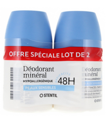 Stentil Déodorant Minéral Peaux Sensibles 48H Roll'On