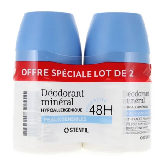 Stentil Déodorant Minéral Peaux Sensibles 48H Roll'On