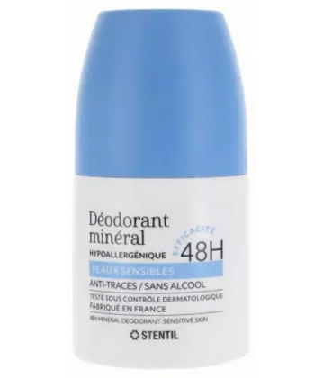 Stentil Déodorant Minéral Peaux Sensibles 48H Roll'On