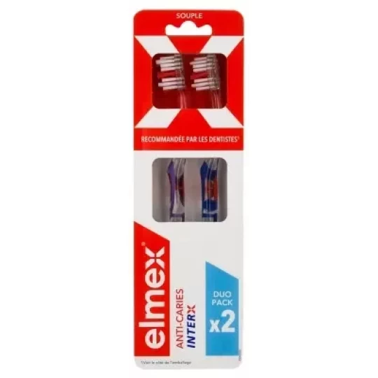 Elmex Anti-Caries InterX Brosse à Dents Medium Duo Pack