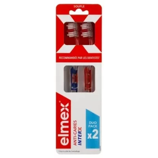 Elmex Anti-Caries InterX Brosse à Dents Souple Duo Pack