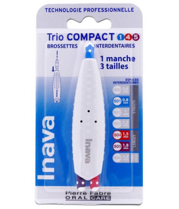 Inava Trio Compact 1 Manche Brossettes Interdentaires 3 Tailles x 3