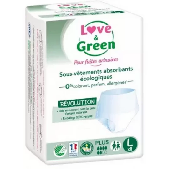 Love & Green pour Fuites Urinaires Sous-Vetements Absorbants Protections x 8 - image 2