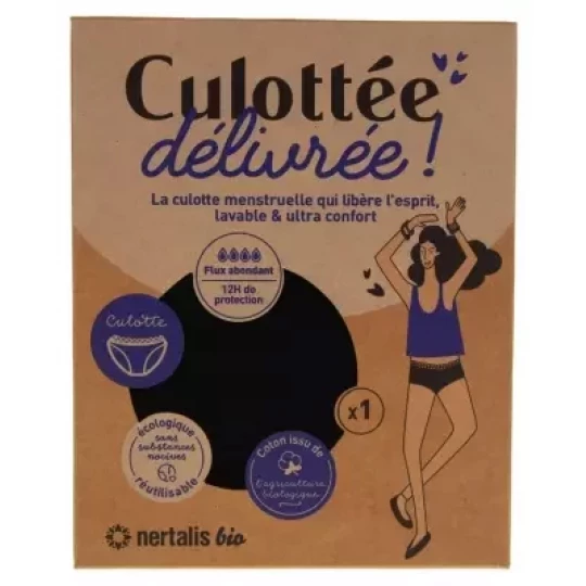 Nertalis Bio Culotte Menstruelle Noire Culotte x 1