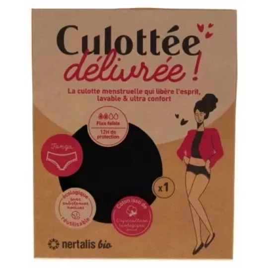 Nertalis Bio Culotte Menstruelle Noire Tanga x 1