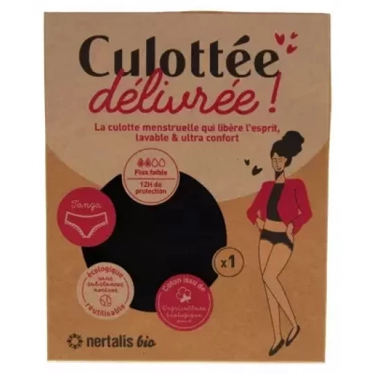 Nertalis Bio Culotte Menstruelle Noire Tanga x 1 - image 1